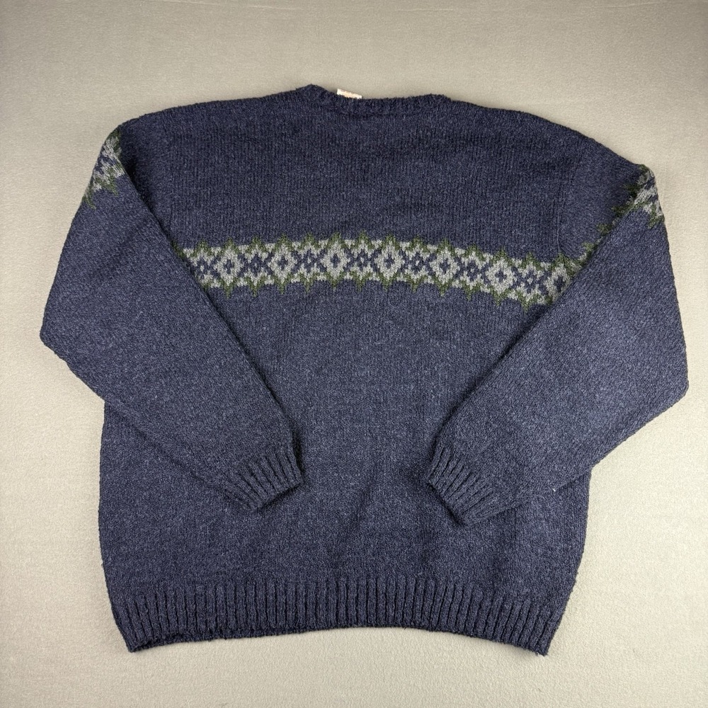 Vintage 90s Northern Elements Size XL Grandpa Sweater Cottagecore Cozy Navy - Picture 2 of 8
